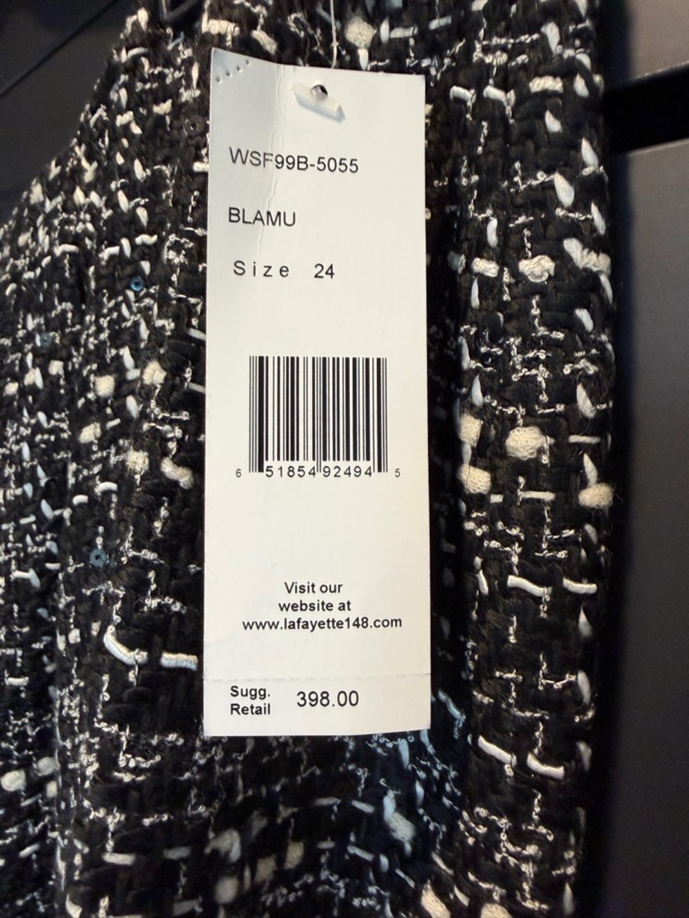 Lafayette 148 Black & White Tweed with Sequins Jacket and Skirt (NWT) - Picture 10 of 10